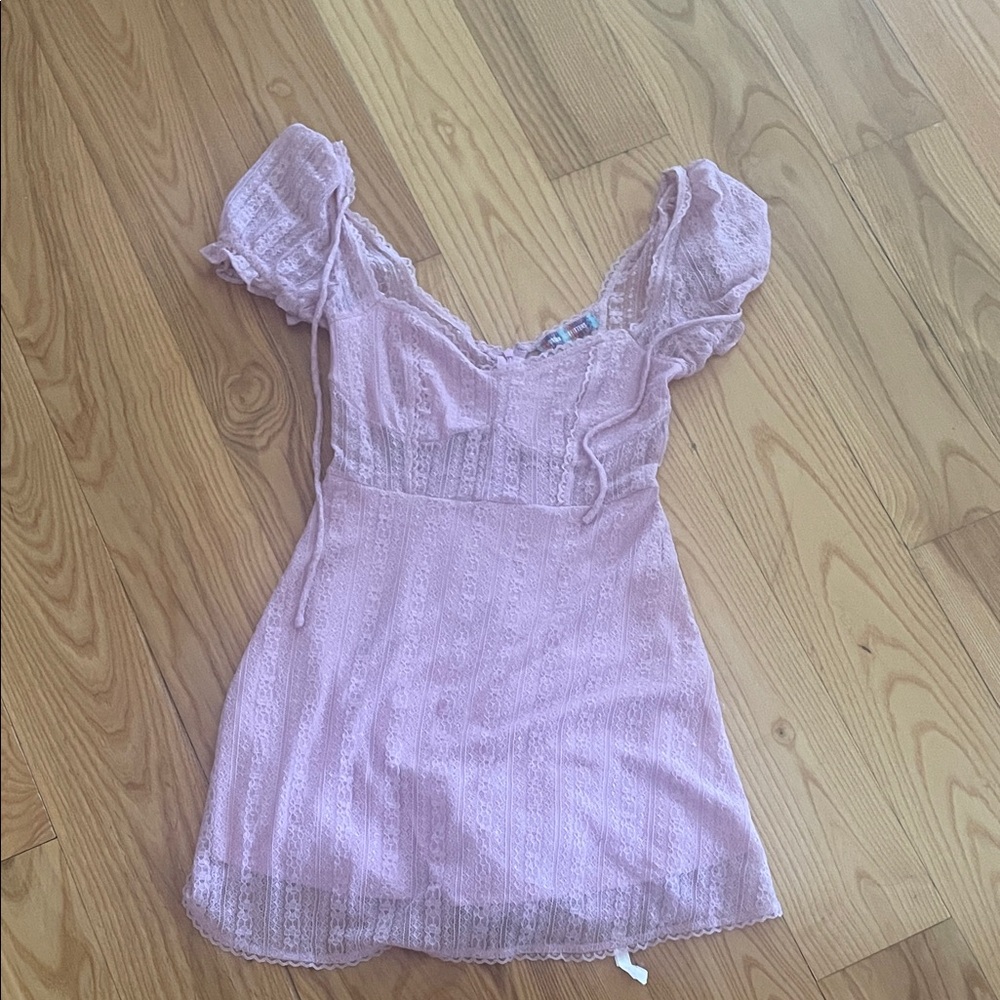 Urban Outfitters Pink Lace Mini Dress